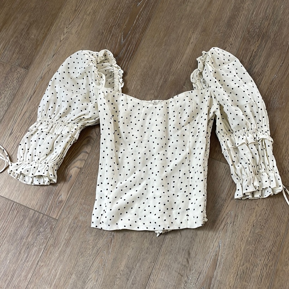Reformation polka dot top